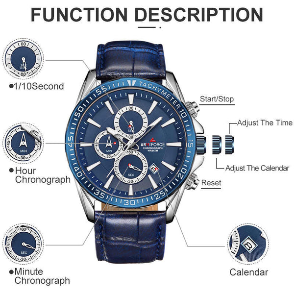 Armiforce Men s Blue Army Attack Genuine Ultra Soft Leather Water Resistant 1 Year Warranty Box Packaging